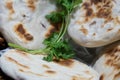 A basket of Baati roti for breakfast Royalty Free Stock Photo