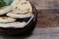 A basket of Baati roti for breakfast Royalty Free Stock Photo