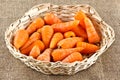 Basket of baby carrots Royalty Free Stock Photo