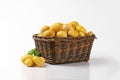 Basket of baby potatoes Royalty Free Stock Photo