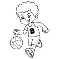 Basket Ball Boy Performing Dribble BW