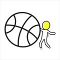 basket ball cartoon character icon vector Royalty Free Stock Photo