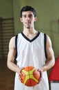 Basket ball game player portrait Royalty Free Stock Photo