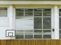 Basket ball hoop in empty basketball court, porting hall Royalty Free Stock Photo