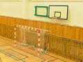 Basket ball hoop in empty basketball court, porting hall Royalty Free Stock Photo