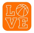 basket ball love sign Royalty Free Stock Photo