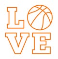 basket ball love sign Royalty Free Stock Photo