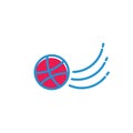 Basket ball motion simple logo vector Royalty Free Stock Photo