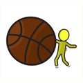 basket ball player cartoon character icon vector Royalty Free Stock Photo