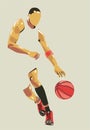 Basket ball player vector portrait/eps Royalty Free Stock Photo