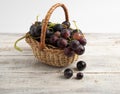 Basket with blue vine. Royalty Free Stock Photo