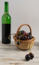 Basket with blue vine. Royalty Free Stock Photo