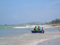 A basket boat to go fishing Royalty Free Stock Photo