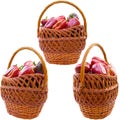 Basket with Bulgarian red pepper isolated on a white background