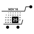 Basket calendar twenty fifth of november icon