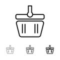 Basket, Cart, Shopping, Spring Bold and thin black line icon set Royalty Free Stock Photo