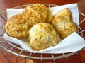 Basket of Cheddar Biscuits in a Sea Food Restaurant Royalty Free Stock Photo
