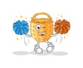 Basket cheerleader cartoon. cartoon mascot vector Royalty Free Stock Photo