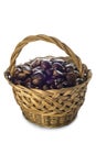 Basket with chestnuts isolated on a white background