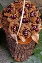 basket of chestnuts, seasonal food