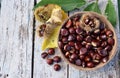 Basket of chestnuts Royalty Free Stock Photo