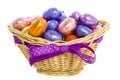 Basket with chocolate eggs