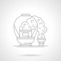 Basket for coal detailed line illustration