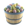 Basket of colored easter eggs Royalty Free Stock Photo