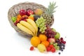 Basket with colorful fruits Royalty Free Stock Photo
