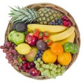 Basket with colorful fruits Royalty Free Stock Photo
