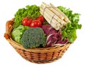 Basket with colorful vegetables