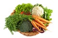 Basket with colorful vegetables