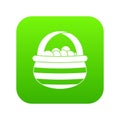 Basket with cranberries icon digital green