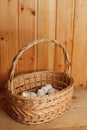 Basket of crushed egg shell Royalty Free Stock Photo