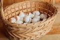 Basket of crushed egg shell Royalty Free Stock Photo