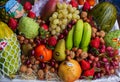 A basket of different types of fruit Royalty Free Stock Photo