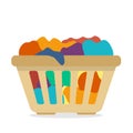 Basket with dirty clothes. Royalty Free Stock Photo