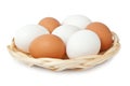 Basket with eggs Royalty Free Stock Photo