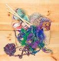 Basket with fancy art yarns