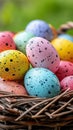 Basket Filled With an Abundance of Vibrant Easter Eggs