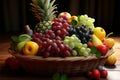 A basket filled with an assortment of colorful and fresh fruits Royalty Free Stock Photo