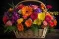 basket filled with fresh and vibrant blooms