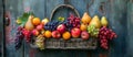 Abundant Fruit Basket Royalty Free Stock Photo