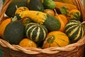 Basket filled with winter squash