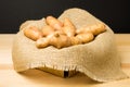 Basket of fingerling potatoes Royalty Free Stock Photo