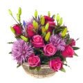 Basket of Flowers over White Royalty Free Stock Photo