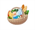 Basket with food