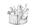 Basket with food