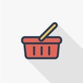 Basket of food, shopping, special offer, vector flat line icon design Royalty Free Stock Photo