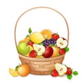 Basket with fresh,delicious fruits.